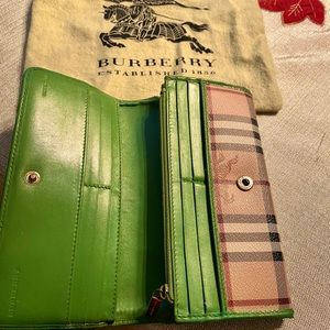 Beautiful Used Burberry Long Wallet.